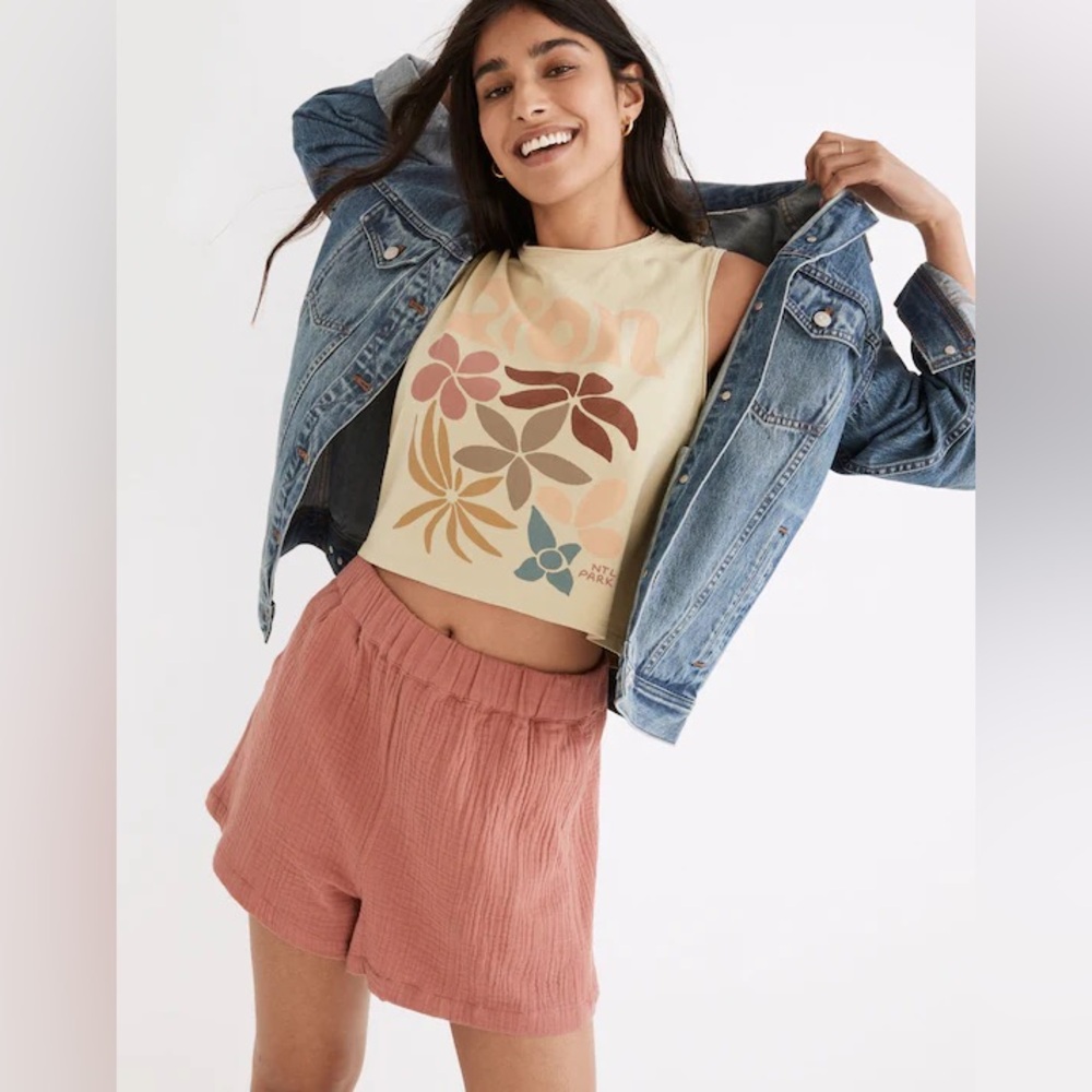 Madewell Easy Pull-On Shorts in Lightspun medium